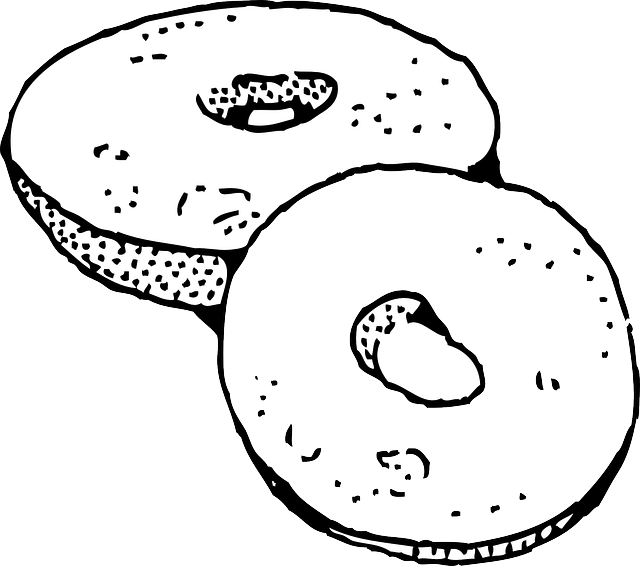 Png Freeuse Bagel Clipart Old Free On Dumielauxepices - Bagel Black And White Transparent Png (640x566), Png Download