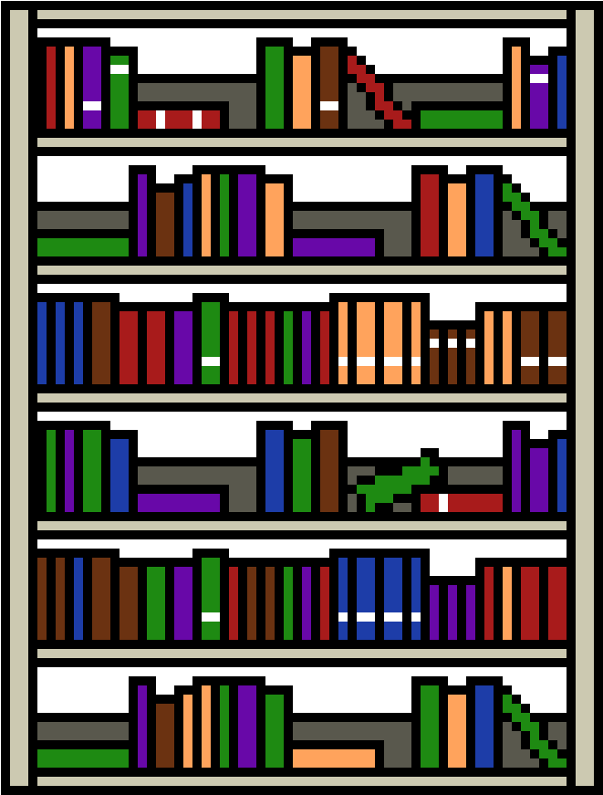Bookcase - Pixel Art Bookcase Clipart (760x960), Png Download