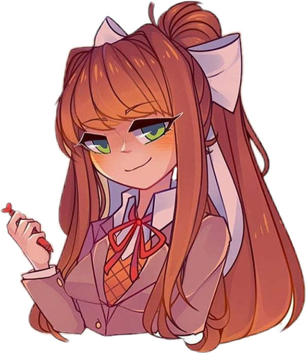 Ddlc Monika Fanart Clipart (603x696), Png Download