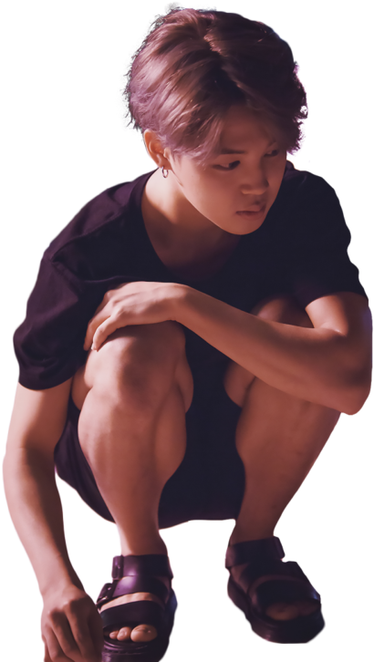 Bts Doing The Asian Squat Clipart (500x750), Png Download