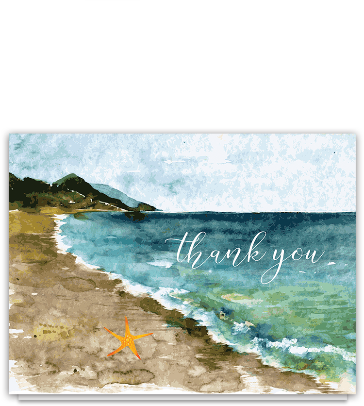 Dibujo Acuarela Del Mar , Png Download - Thank You Card Ocean Clipart (750x836), Png Download