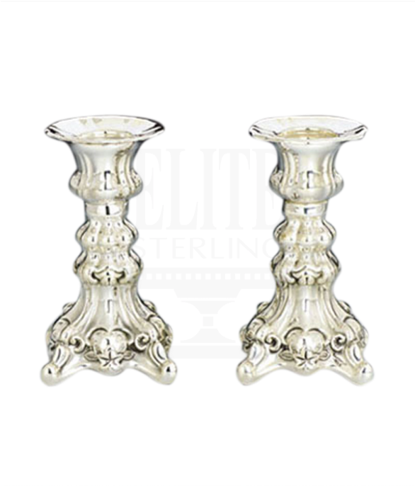 Close Charenko Mini Silver Candlestick Set - Table Clipart (586x686), Png Download