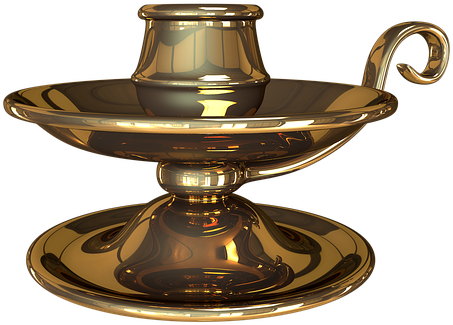 Candlestick Golden - Brass Clipart (720x720), Png Download
