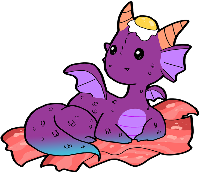 Bacon And Eggs Dragon By Ashley - Cartoon Clipart (680x588), Png Download