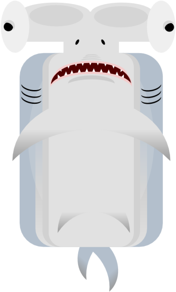 Great Hammerhead Shark - Cartoon Clipart (720x960), Png Download