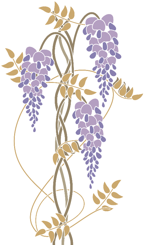 Art Nouveau Wisteria - Art Nouveau Clipart (480x800), Png Download