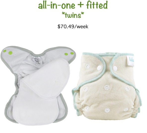 All In One And Fitted Cloth Diaper Service Twins - Diaper Clipart (600x600), Png Download