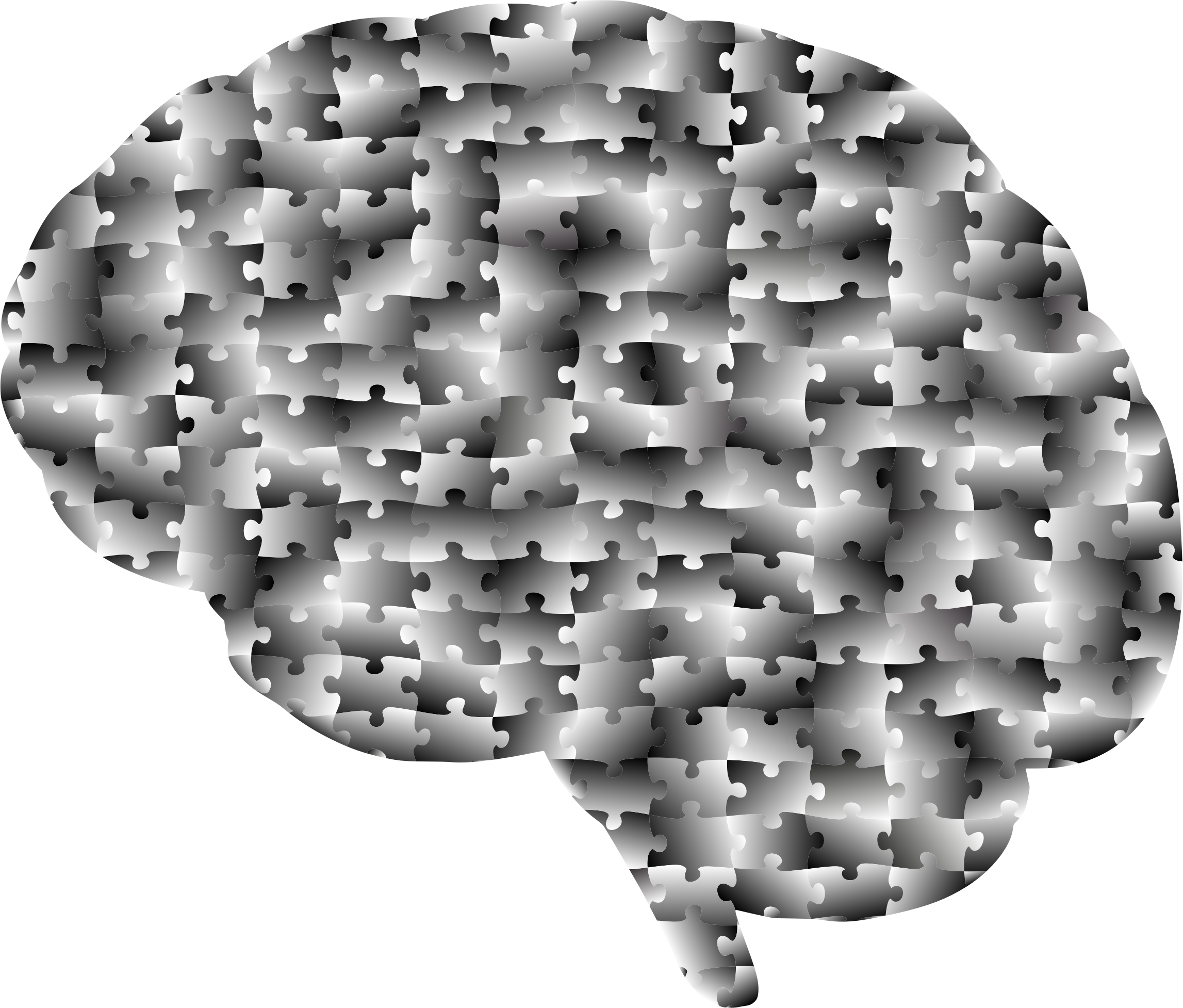 This Free Icons Png Design Of Brain Jigsaw Puzzle Grayscale - Illustration Clipart (2294x1954), Png Download