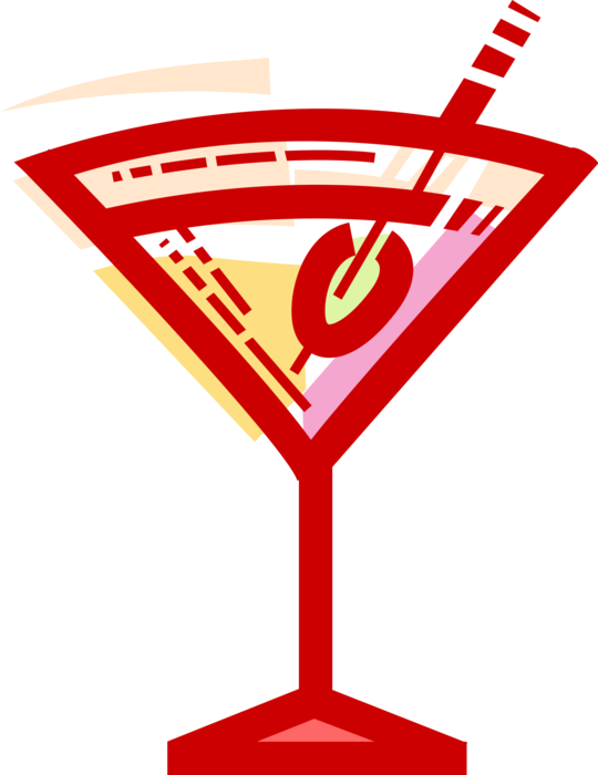 Vector Illustration Of Martini Alcohol Beverage Cocktail Martini