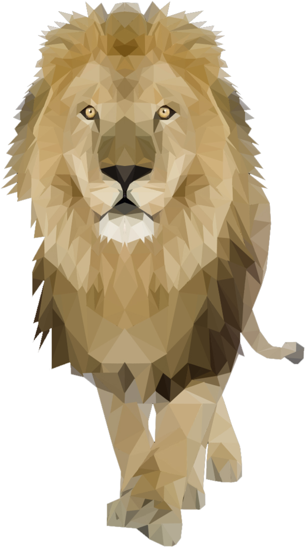 Geometric Png - Lion-geometric - Lion Clipart (600x1075), Png Download