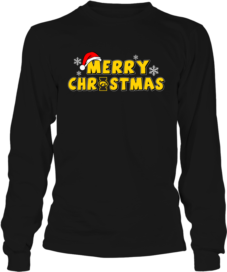 Merry Christmas Logo Front Picture - Full Sleeve Girl T Shirt Clipart (1000x1000), Png Download