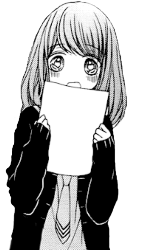 #shy #anime #girl #sad #cute #glitch #blackandwhite - Transparent Black And White Anime Png Clipart (894x894), Png Download
