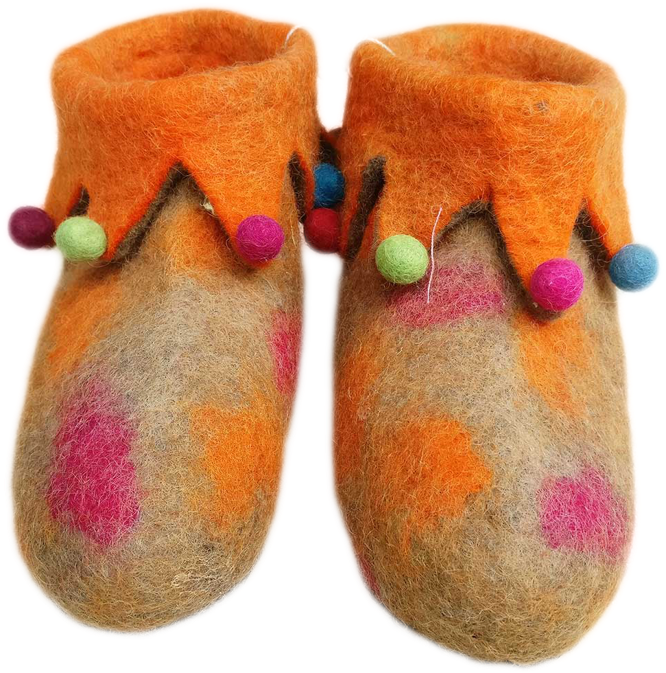 Orange Felt Shoe - Slip-on Shoe Clipart (1000x1042), Png Download