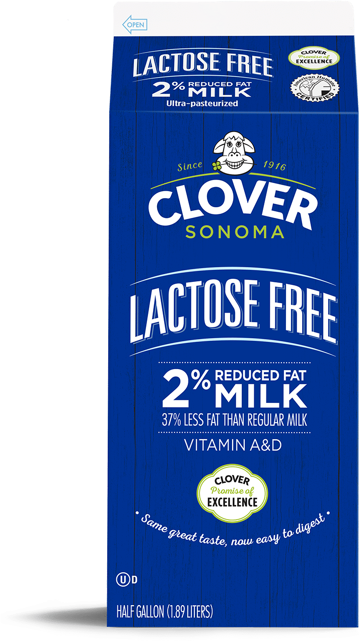 Lactose Free 2% Milk - Lactose Free Milk Clover Clipart (1068x1602), Png Download