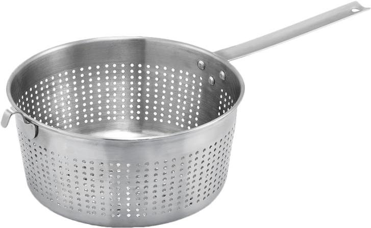 Winco Spaghetti Strainer - Stainless Steel Single Handle Colander Clipart (800x800), Png Download