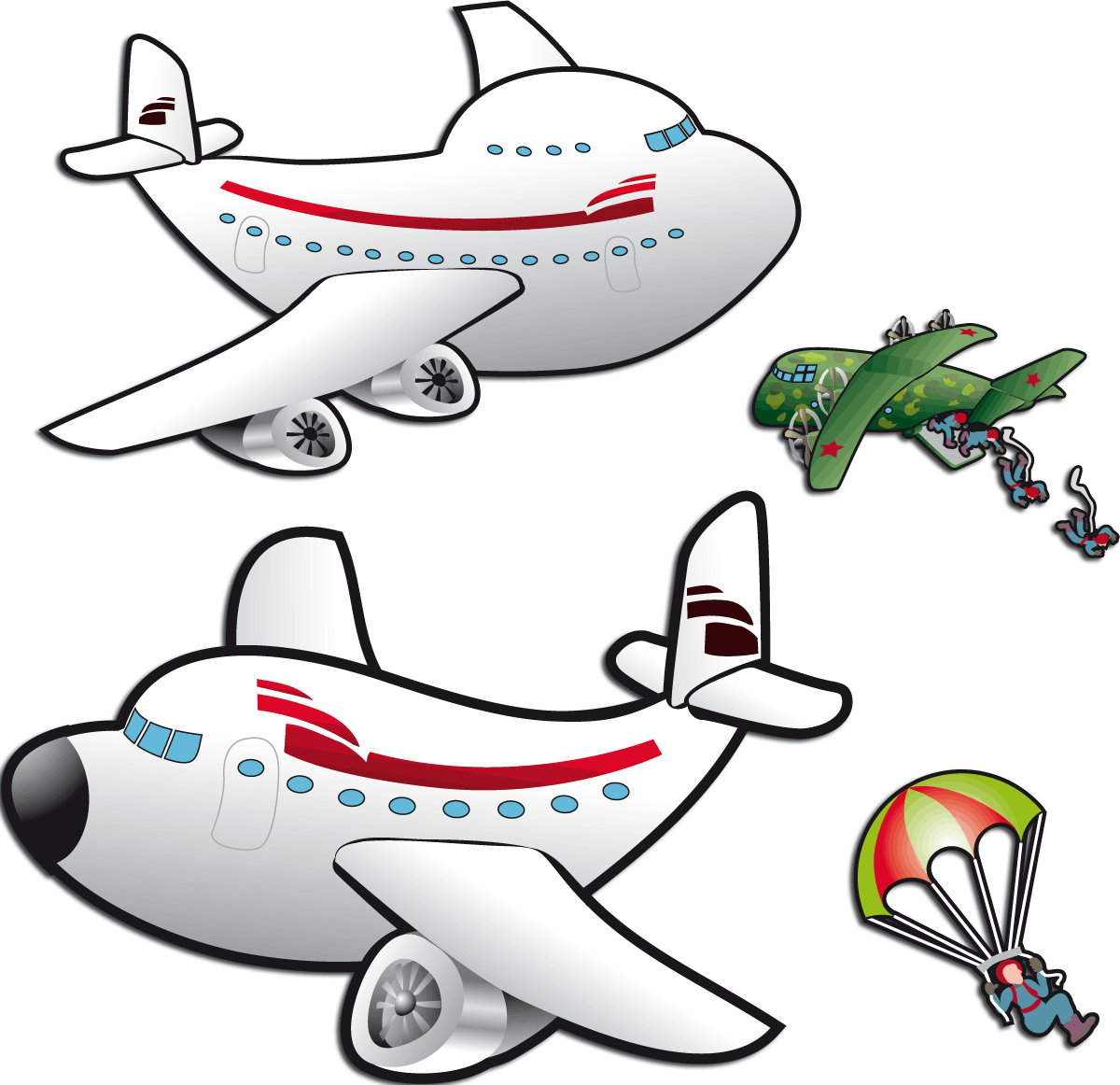 Aviones Y Paracaidistas , Png Download - Sticker Clipart (1200x1162), Png Download