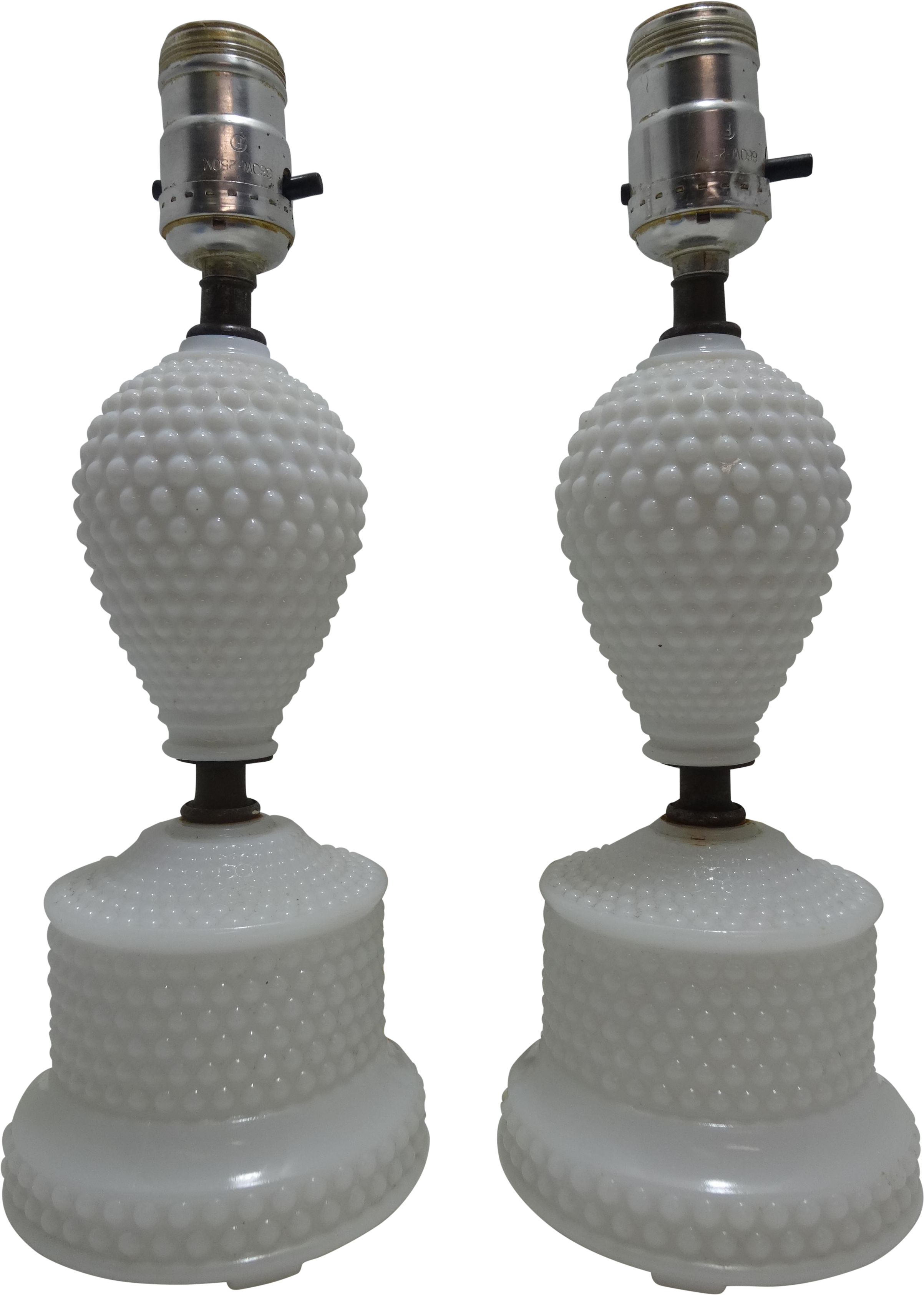 Fenton Hobnail Milk Glass Table Lamps - Light Clipart (2405x3368), Png Download