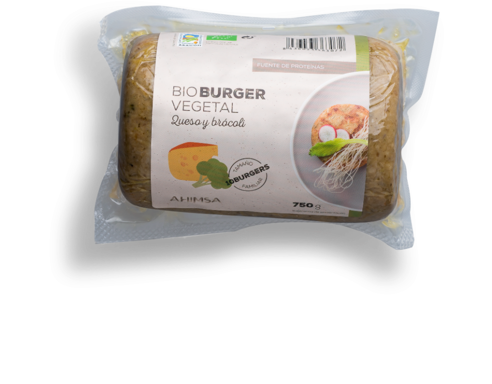 Bio Burguer Vegetal Queso Y Brocoli 750gr Ahimsa - Multigrain Bread Clipart (990x990), Png Download