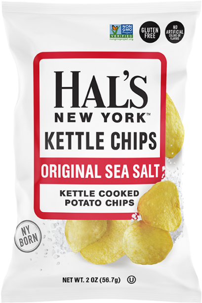 Hal's New York Kettle Cooked Gluten Free Potato Chips, - Potato Chip Clipart (490x700), Png Download