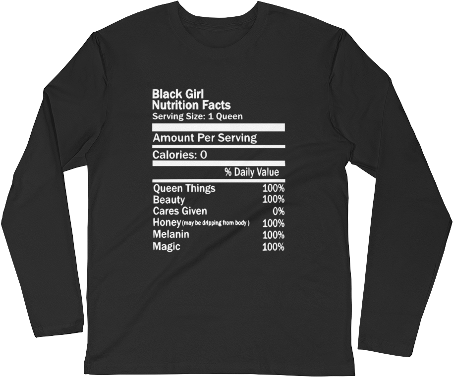Black Girl Nutrition Facts Long Sleeve Fitted Crew - Braun Strowman Get These Hands Clipart (1000x1000), Png Download