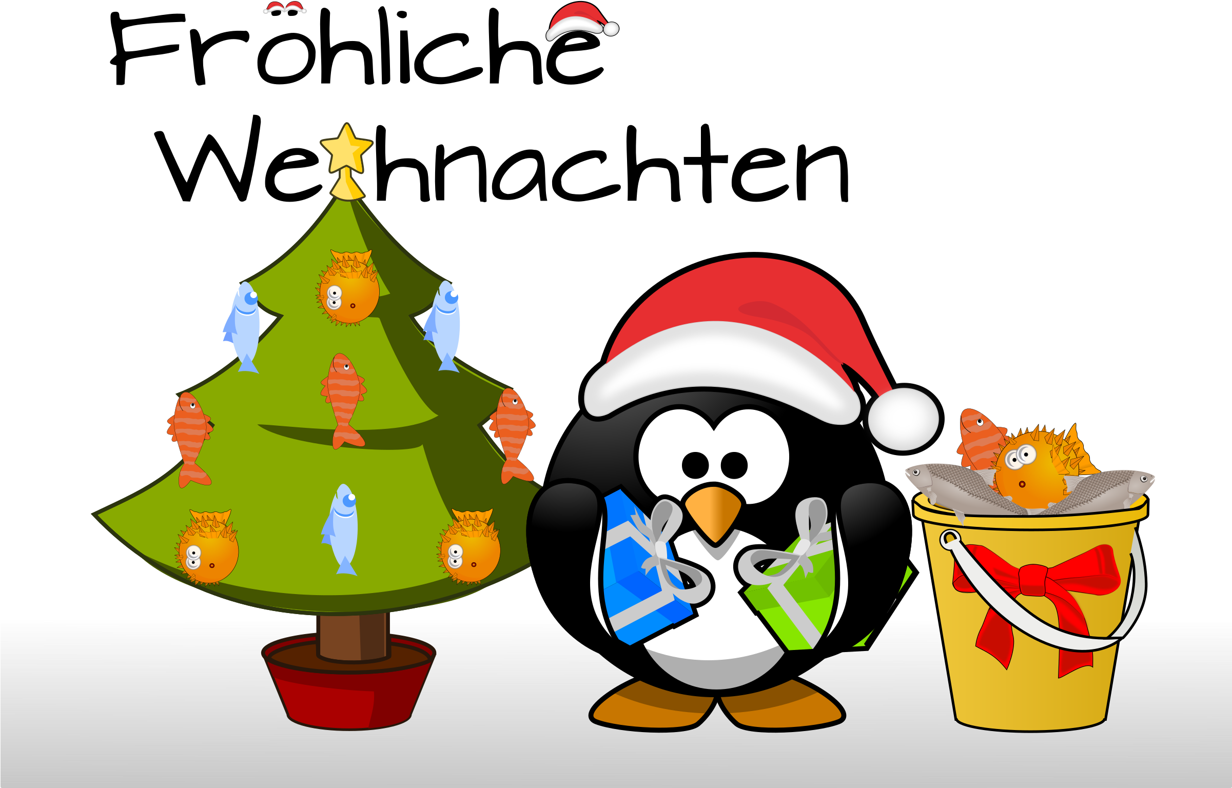 This Free Icons Png Design Of Penguin Xmas Card - Clip Art Weihnachten Transparent Png (2400x1600), Png Download