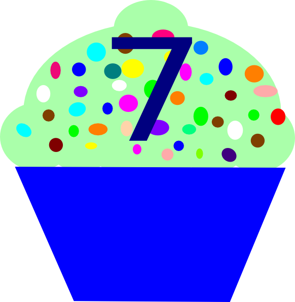 Cupcake 7 Png - Clipart Number Cupcake Transparent Png (582x596), Png Download