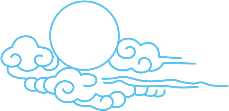 Drawing Cloud Full Moon - Drawing Mid Autumn Festival Clipart (1000x600), Png Download