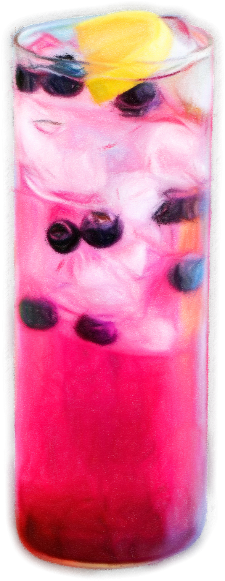 Dibujado A Mano Arándano Bebida De Hielo Png Y Psd - Drink Clipart (2000x2000), Png Download