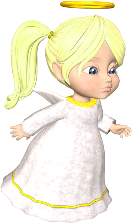 Cute Png Blonde Large Angel Clipart - Clip Art Transparent Png (478x782), Png Download