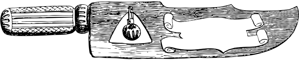 Vintage Sign Sign Knife Vintage Title Page Banner - Sketch Clipart (960x480), Png Download