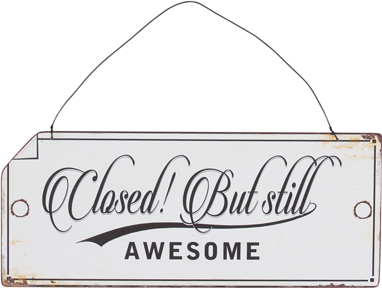 Country Tin Sign Vintage Wall Art Open/closed Awesome - Sign Clipart (788x595), Png Download