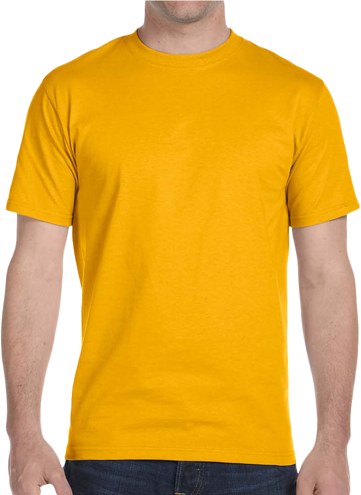 , 50/50 T Shirt - Mustard Yellow Blank Shirt Clipart (984x984), Png Download