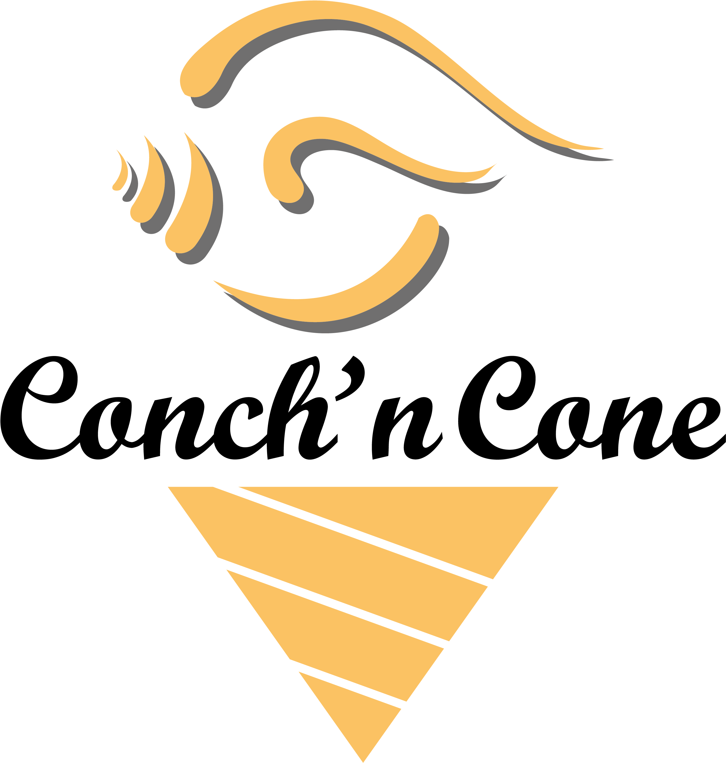 Conch 'n Cone Food Truck - Calligraphy Clipart (3600x3600), Png Download