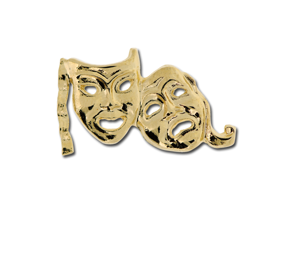 Drama Masks Unique Badge - Drama Badges Clipart (572x541), Png Download