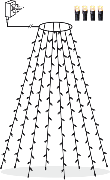 Weihnachtsbaum Überwurf Lichterkette Clipart (600x600), Png Download