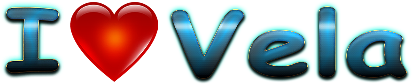 Vela 3d Letter Png Name - Heart Clipart (1843x545), Png Download