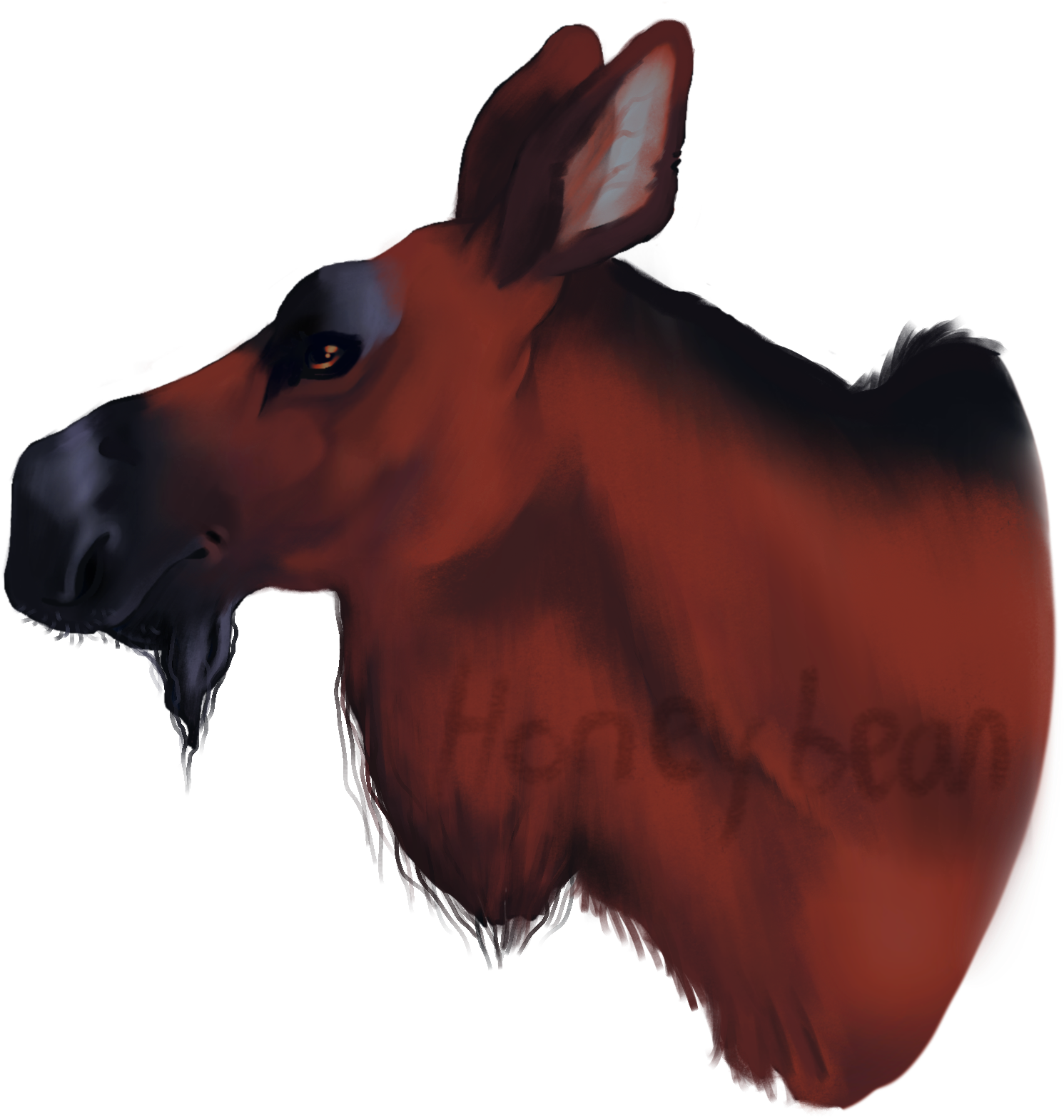 Moose Head Portrait For Sale For Extra I'd Be Happy - Mule Clipart (1491x1566), Png Download