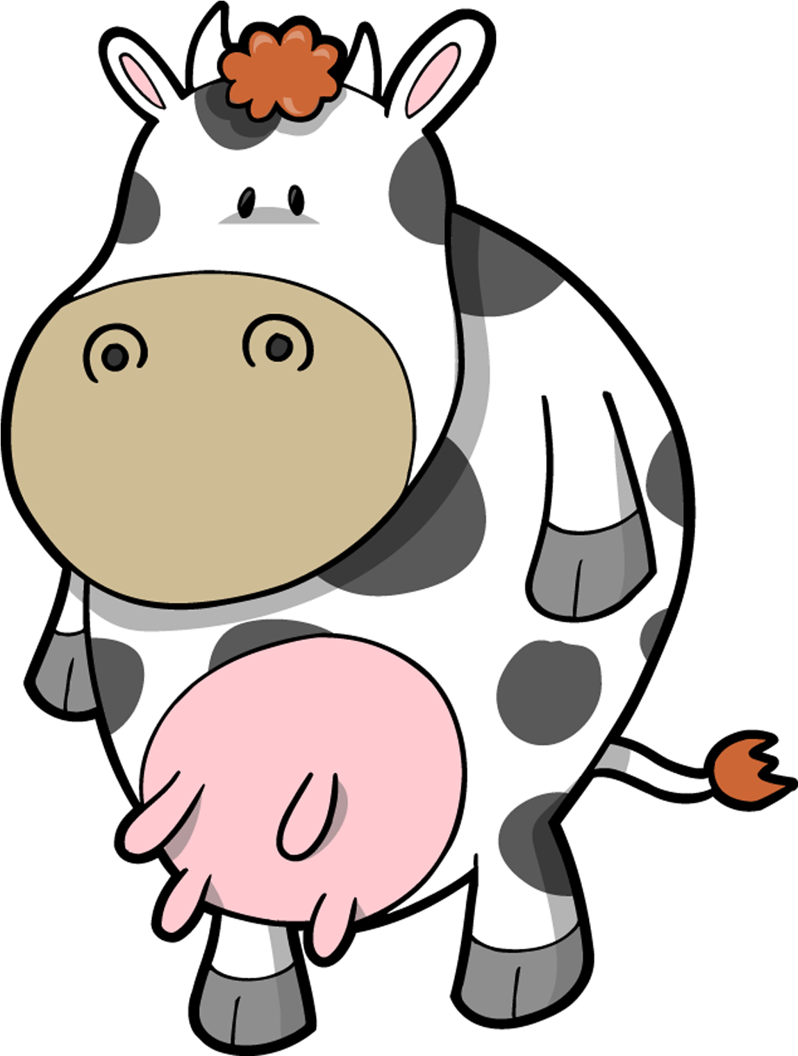 Drawn Beef Cartoon Cow - Milk Cow Clipart (1149x1520), Png Download