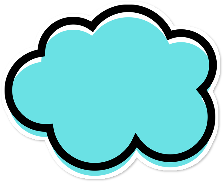 Adesivo Nuvens De Quasefalana - Nuvem Branca Com Borda Azul Png Clipart (735x601), Png Download