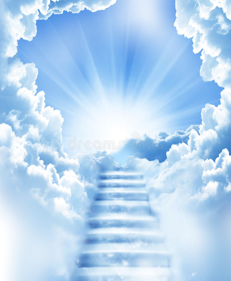 #ceu #sky #nuvens #escada #escadaria #clouds #sol #sun - God Received An Angel Clipart (741x899), Png Download