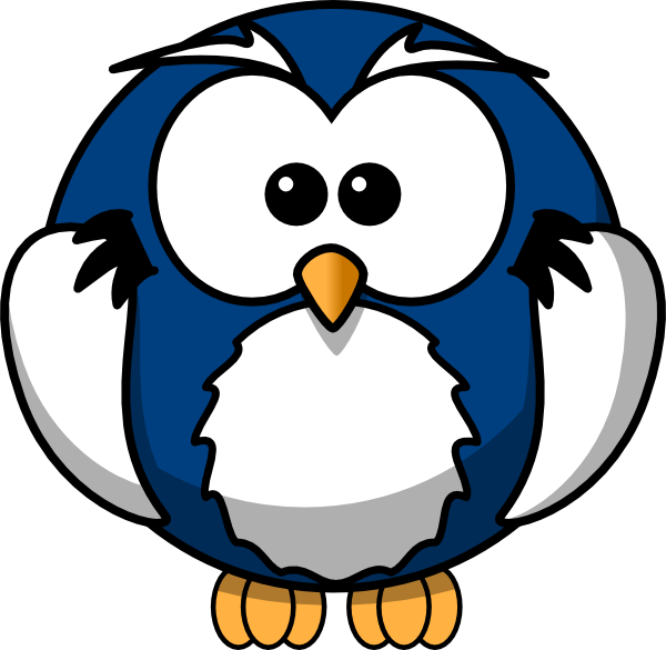 Blue Owls Svg Clip Arts 600 X 585 Px - Cartoon Drawing Of Owl - Png Download (600x585), Png Download