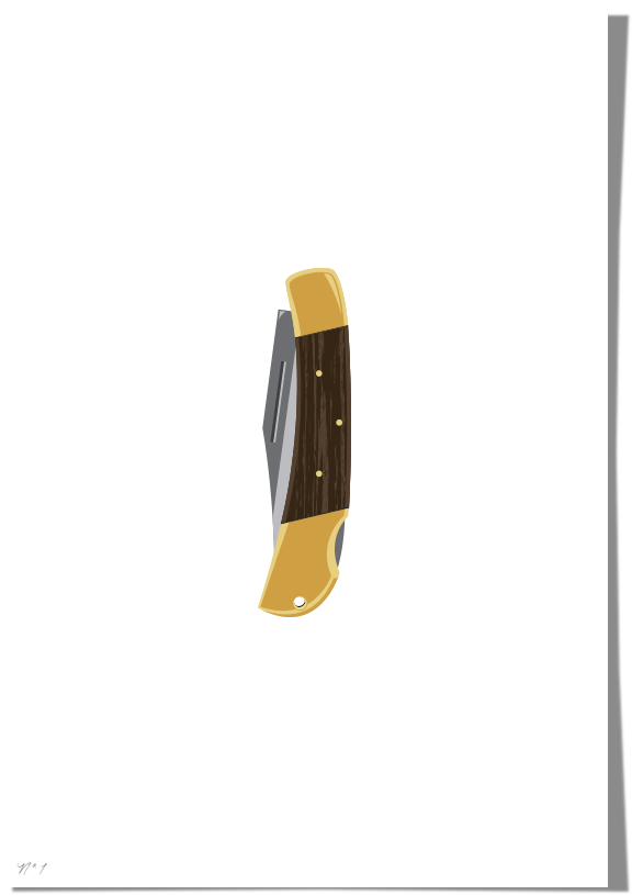 Pocket Knife Art Print Roo Kee Roo - Everyday Carry Clipart (1000x1000), Png Download