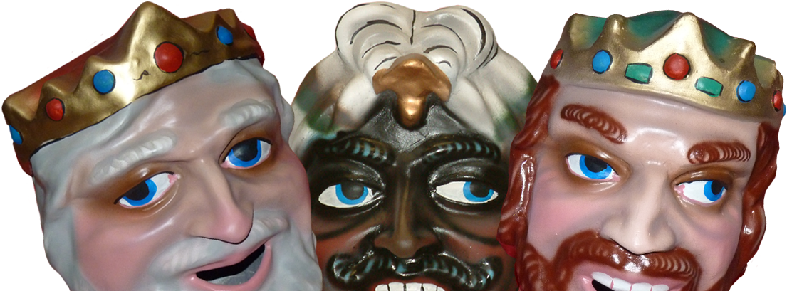 3 Cabezudos De Reyes Magos - Cabezudos Reyes Magos Clipart (1206x438), Png Download