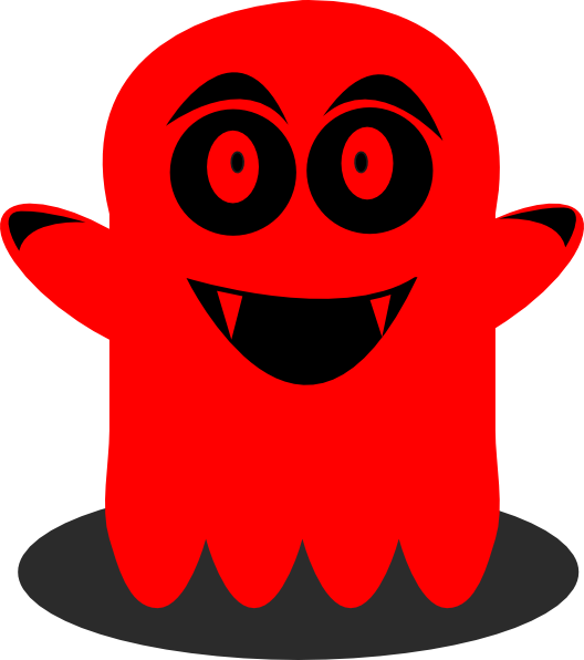 Red Ghost Clipart (528x596), Png Download