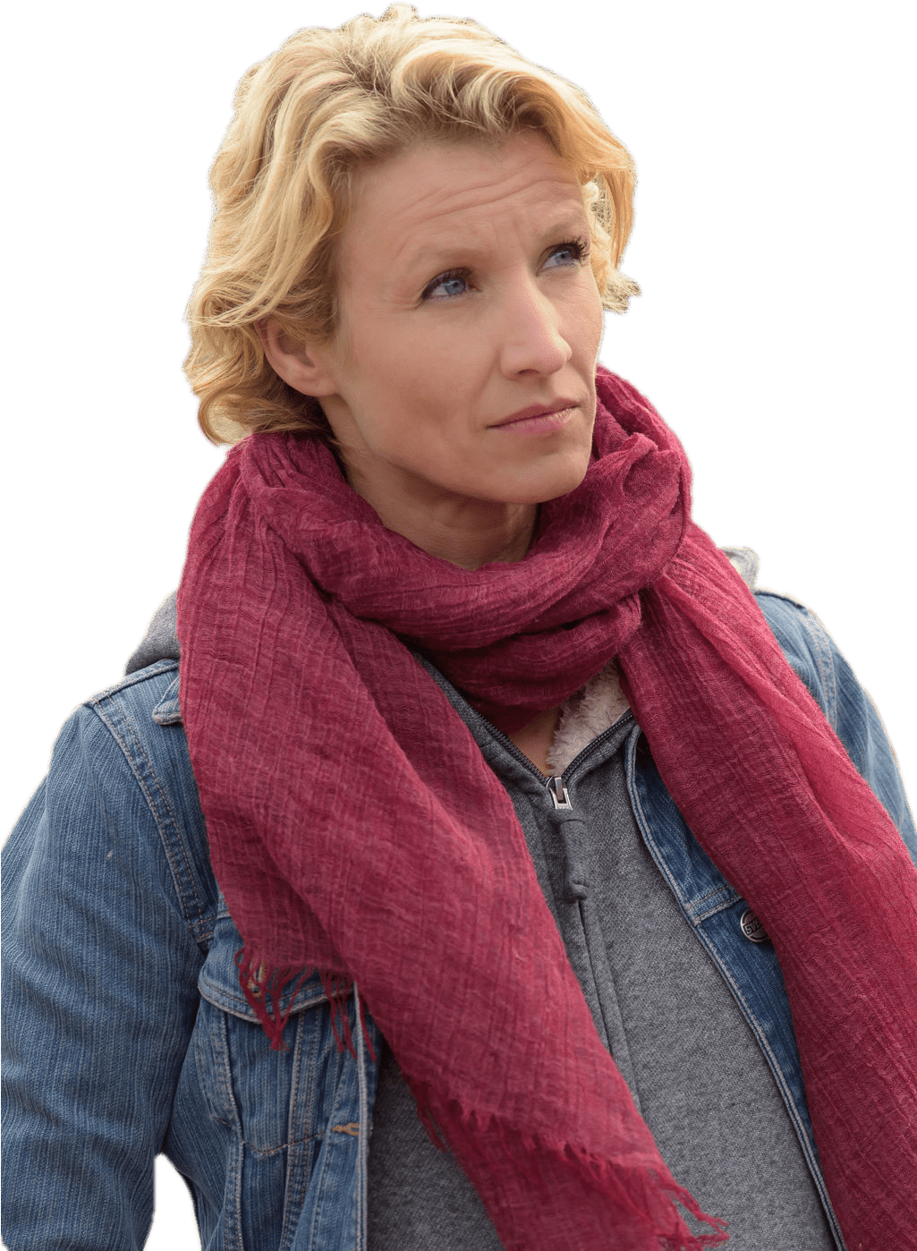 Alexandra Lamy Pink Scarf - Alexandra Lamy Clipart (1024x1532), Png Download