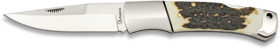 Pocket Knife Albainox Deer - Hunting Knife Clipart (1140x296), Png Download