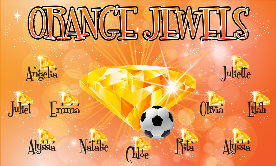 3'x5′ Vinyl Banner Orange Jewels - Futsal Clipart (900x900), Png Download