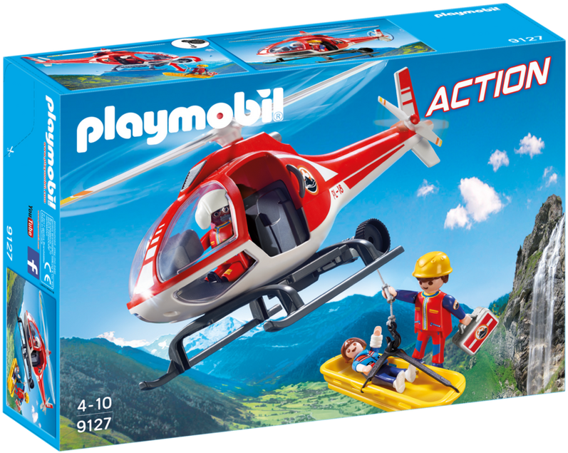 Mountain Rescue Helicopter - Playmobil Action 9127 Clipart (940x658), Png Download