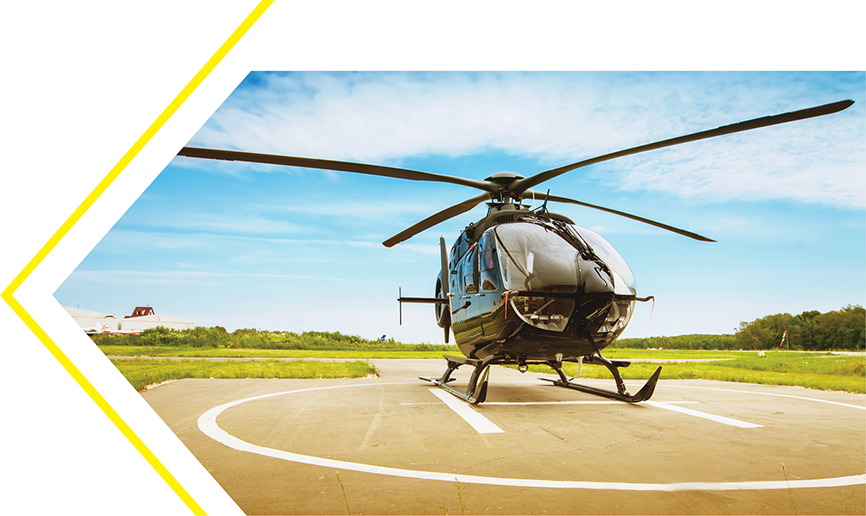 Ample For Trailer Truck Parking Area - Helipad Helicopter Clipart (866x516), Png Download