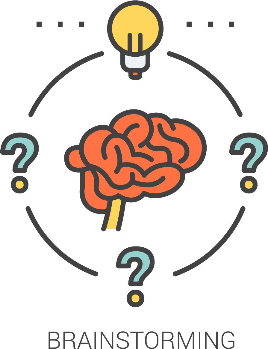 Steps For Brainstroming Logesys Insights - Brainstorming Icon Line Clipart (1140x1296), Png Download